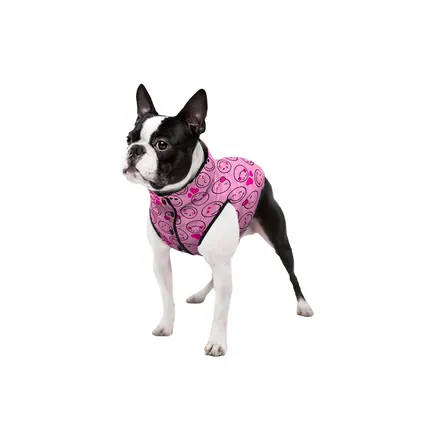 Курточка для собак WAUDOG Clothes малюнок "Смайли на рожевому", S30, В 58-62 см, С 42-46 см: додаткове фото 3