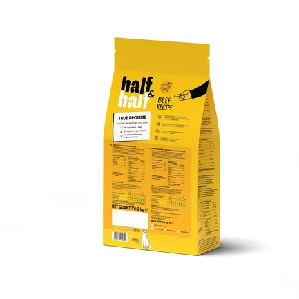 Сухий корм Half&Half для дорослих котів, з яловичиною, 2 кг: додаткове фото 2