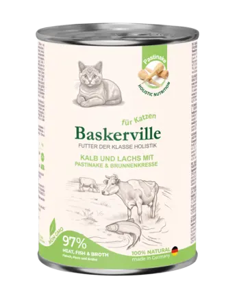 Baskerville KF Holistic Kalb und Lachs. Телятина та лосось для котів, 400 г