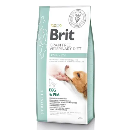 Сухий корм Brit GF VetDiet Dog Struvite для собак, при сечокаменній хворобі, з яйцем, індичкою, горохом і гречкою, 12 кг