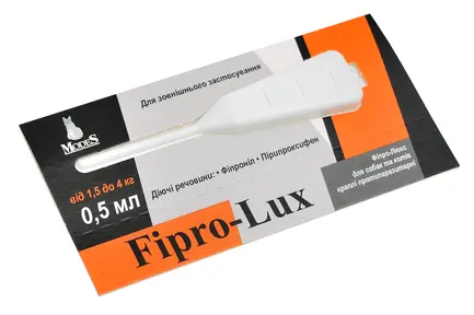 Фіпро-Люкс (Fipro-Lux) протипаразитарні краплі для кошенят та цуценят 1,5-4 кг, 0,5мл, MODES (від бліх, від кліщів): додаткове фото 2