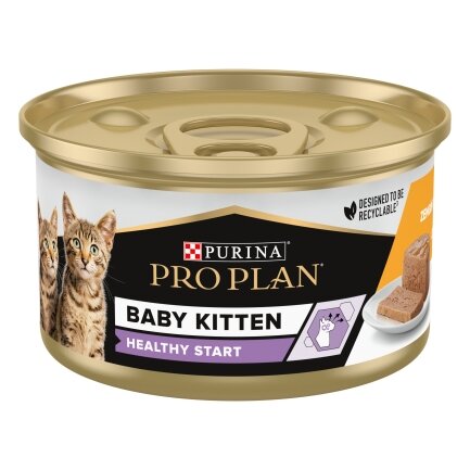 Вологий корм PRO PLAN Baby Kitten Healthy Start для кошенят після відлучення від матері мус з куркою 85 г