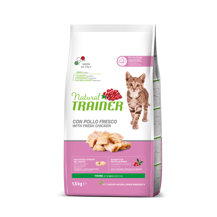 Natural Trainer Super Premium Young Cat сухий корм зі свіжою курятиною для молодих котів 1,5 кг