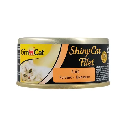 Вологий корм GimCat Shiny Cat Filet для котів, курка, 70 г