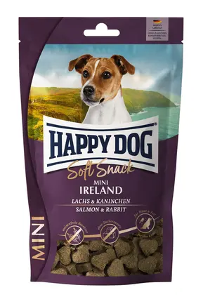 М&#039;які ласощі Happy Dog Soft Snack Mini Ireland для собак дрібних порід зі смаком лосося та кролика, 100 г