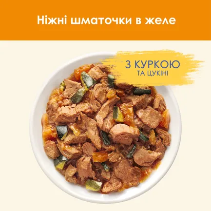 Вологий корм CAT CHOW Adult для дорослих котів шматочки в желе з куркою та цукіні 85 г: додаткове фото 7