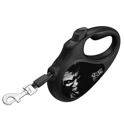 Повідець-рулетка для собак WAUDOG R-leash, малюнок "Джокер Чорний", S, до 15 кг, 5 м, світловідбиваюча стрічка чорний: додаткове фото 3