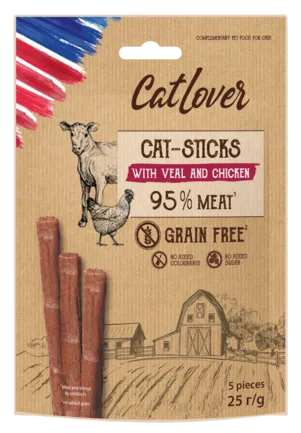 CatLover Sticks veal chicken 5*5g/CatLover Палички для котів із телятиною та куркою, 5*5g