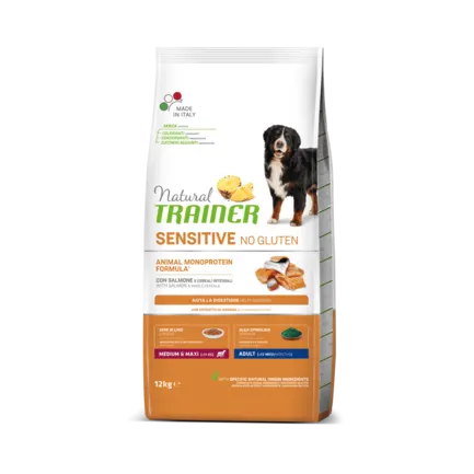 Natural Trainer Dog Sensitive Adult Medium&Maxi сухий корм для середніх та великих порід з Лососем 12 кг