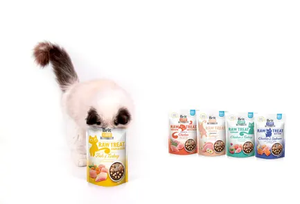 Ласощі для котів Brit Raw Treat Hair & Skin Freeze-dried з рибою та індичкою, 40 г: додаткове фото 4
