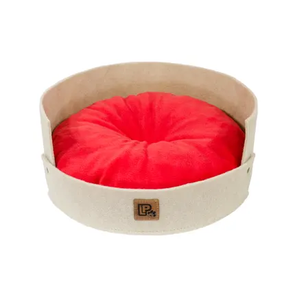 Лежанка «РЕЛАКС» № 3, беж-корал, Lucky Pet, 45х45х19