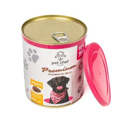 Корм вологий для дорослих собак Pet Chef, шматочки в желе з куркою 800 г: додаткове фото 3