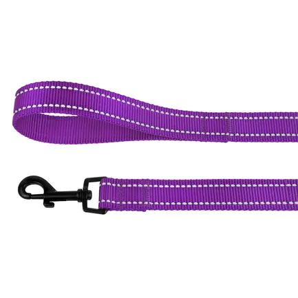 Повідець для Собак Bronzedog Active Нейлоновий зі Світловідбиттям Фіолетовий L: додаткове фото 4