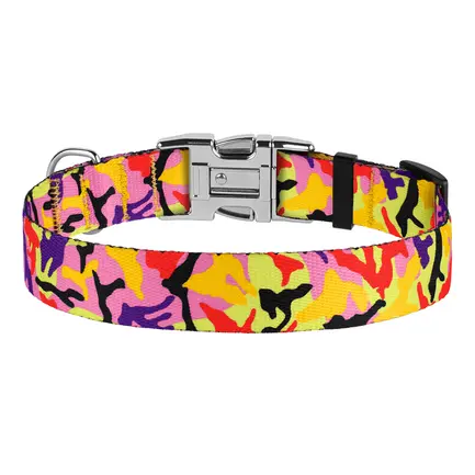 Нашийник для Собак BronzeDog Urban Camo Нейлоновий з Металевою Пряжкою Помаранчевий XL: додаткове фото 3