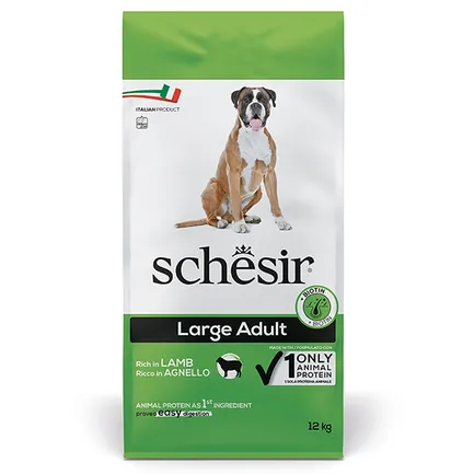 Schesir Dog Large Adult Lamb ШЕЗІР ДОРОСЛИЙ ВЕЛИКИХ ЯГНЯ сухий монопротеїновий корм для собак великих порід 12 кг