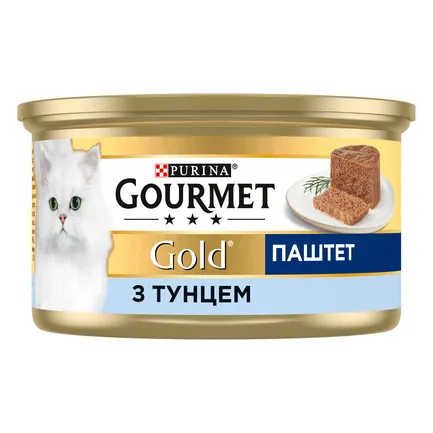 Вологий корм GOURMET Gold для дорослих котів паштет з тунцем 85 г — Фото 1