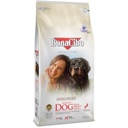 BonaCibo Adult Dog High Energy Chicken&amp;Rice with Anchovy 15 kg