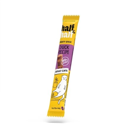 Ласощі для котів Half&amp;Half у формі м&#039;ясних паличок з качкою, 5 г