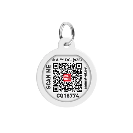 Адресник для собак і котів металевий WAUDOG Smart ID з QR паспортом, малюнок "Флеш лого", коло, Д 25 мм: додаткове фото 3
