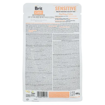 Сухий корм Brit Care Cat GF Sensitive HDigestion & Delicate Taste для котів з чутливим травленням, індичка та лосось, 400 г: додаткове фото 3