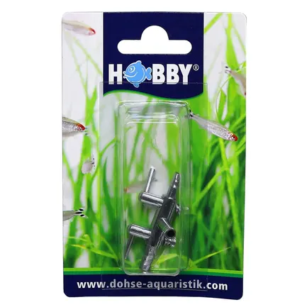 Кран на два виходи (метал) Hobby Metallic Air Valve 4/6мм 2-Ways (63340)