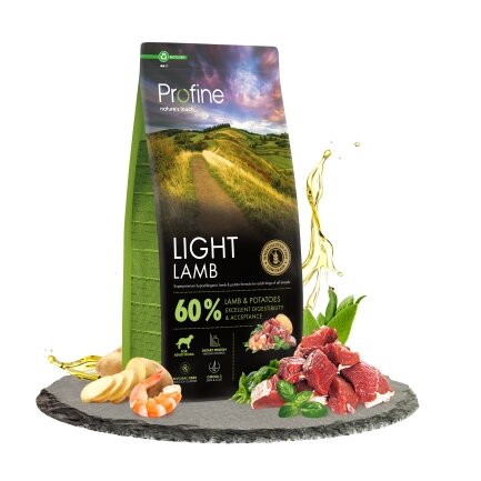 Корм сухий Profine Light Lamb and Potatoes для собак з надмірною вагою, з ягнятиною та картоплею, 12 кг — Фото 1