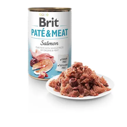 Вологий корм Brit Care Pate & Meat для собак, з лососем, 400 г: додаткове фото 2