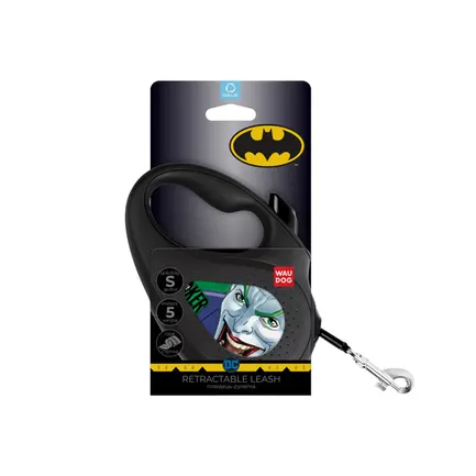 Повідець-рулетка для собак WAUDOG R-leash, малюнок "Джокер Зелений", S, до 15 кг, 5 м, світловідбиваюча стрічка чорний: додаткове фото 2