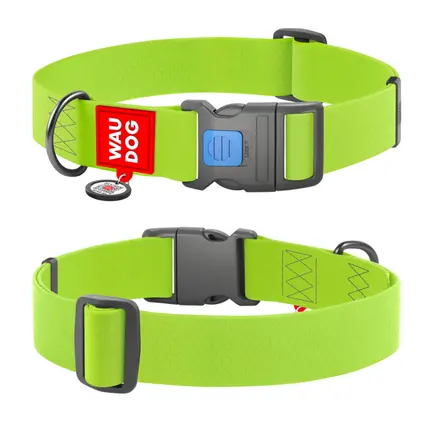Нашийник для собак водостійкий WAUDOG Waterproof з QR паспортом, пластиковий фастекс, XXL, Ш 40 мм, Дов 46-70 см, салатовий: додаткове фото 2
