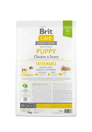 Сухий корм Brit Care Dog Sustainable Puppy для цуценят, з куркою та комахами, 3 кг: додаткове фото 4