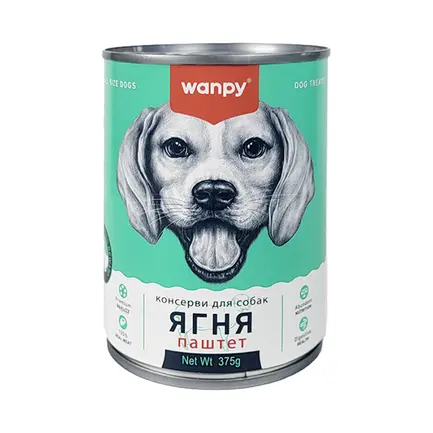 Wanpy Lamb ВАНПІ ЯГНЯ паштет вологий корм консерви для собак, банка 375г 0,375 кг
