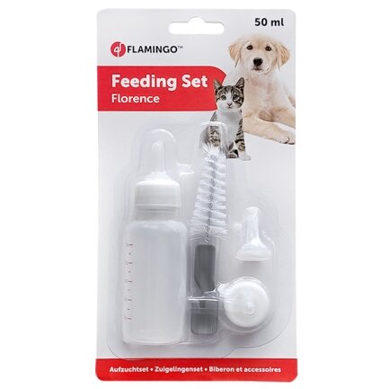 Flamingo Feeding Bottle For Pups ФЛАМІНГО набір для вигодовування цуценят, кошенят та дрібних тварин, 60 мл 0,06 л