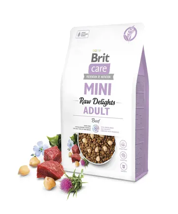 Корм сухий для собак малих порід Brit Care Mini Raw Delights Beef яловичина 2 кг: додаткове фото 3