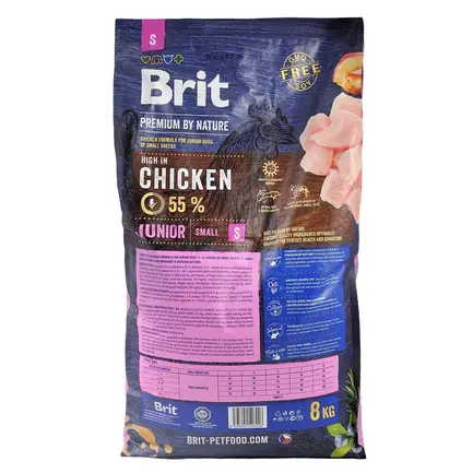 Сухий корм Brit Premium Dog Junior S для цуценят дрібних порід, з куркою, 12 кг: додаткове фото 3