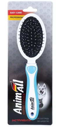 Гребінець-щітка 2 в 1 AnimAll Groom, блакитна