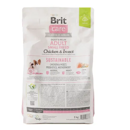 Сухий корм Brit Care Dog Sustainable Adult Small Breed для собак малих порід, з куркою та комахами, 3 кг: додаткове фото 7