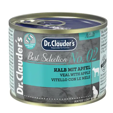 Вологий корм Dr.Clauder’s Best Selection №2 200 г для дорослих котів, телятина з яблуком