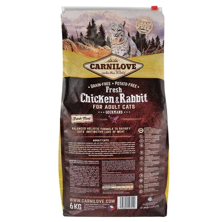 Сухий корм Carnilove Fresh Chicken & Rabbit для дорослих котів, курка та кролик, 6 кг: додаткове фото 4