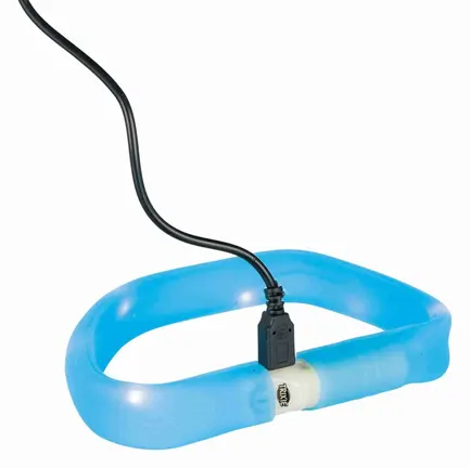 Нашийник Trixie Flash для собак, силіконовий, з підсвічуванням та USB, M-L: 50 cм/30 мм, синій: додаткове фото 2