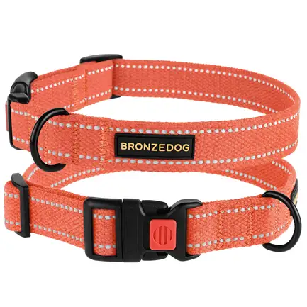 Нашийник для собак Bronzedog Сotton рефлекторний бавовняний брезент XL