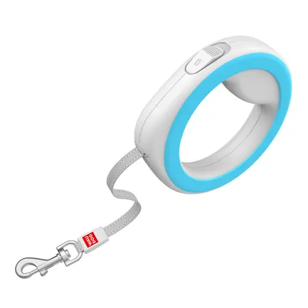 Повідець-рулетка для собак WAUDOG R-leash, кругла, XS-M, до 40 кг, 2,9 м, світловідбиваюча стрічка блакитний: додаткове фото 4