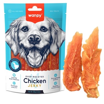 Wanpy Chicken Jerky ВАНПІ КУРЯЧЕ ФІЛЕ В’ЯЛЕНЕ ласощі для собак 0,1 кг