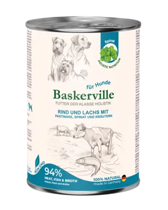 Baskerville HF Holistic Rind und Lachs. Яловичина та лосось для собак, 400 г