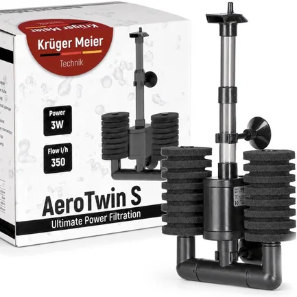 Внутрішній фільтр Kruger Meier AeroTwin S для акваріума 20-60 л, 350 л/год, 3 Вт: додаткове фото 7