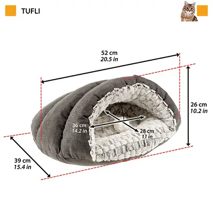 Ferplast TUFLI М'яке місце-кишеня, хутро, х/б: додаткове фото 2