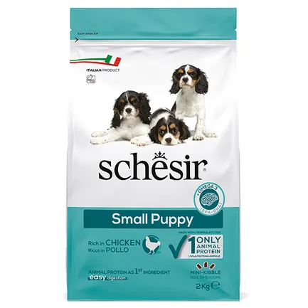 Schesir Dog Small Puppy ШЕЗІР ЦУЦЕНЯ МАЛИХ КУРКА сухий монопротеїновий корм для цуценят міні та малих порід 2 кг