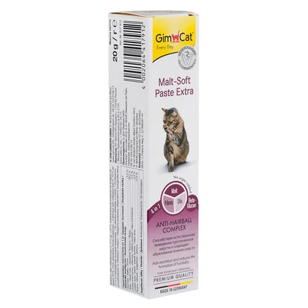 Паста GimCat Every Day Malt-Soft Paste Extra для котів, виведення шерсті зі шлунку, 20 г: додаткове фото 2