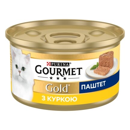 Вологий корм GOURMET Gold для дорослих котів паштет з куркою 85 г — Фото 1