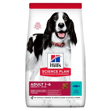 Hill’s Science Plan Adult Medium Breed Сухий корм для дорослих собак середніх порід, з тунцем і рисом, 12 кг