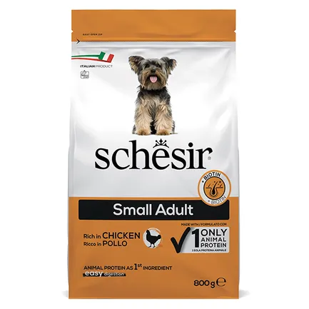 Schesir Dog Small Adult Chicken ШЕЗІР ДОРОСЛИЙ МАЛИХ КУРКА сухий монопротеїновий корм для собак малих порід 0,8 кг